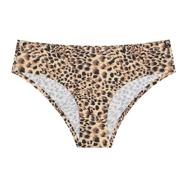 Sømløse truser for kvinner, usynlige hipster-bikinitruser med myk stretch, 3-pakning, gul leopard, XL