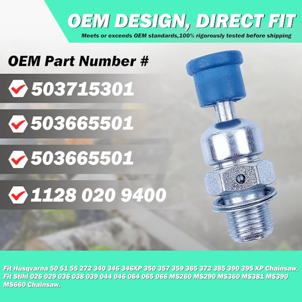 Dekompresjonsventil for STIHL 024 026 036 MS240 MS260 MS360 MS440, Universelt sylinderventiltilbehør
