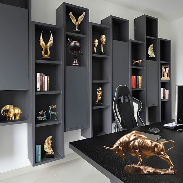 Håndlaget Silence Is Gold Thinker-statue, kunstverk moderne og enkle hartsgjenstander, skrivebord abstrakt statuette skulpturer for inngangsparti, kreativt rom hjemme
