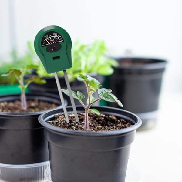 3 i 1 Jordtester, 3 i 1 Fugtighedsmåler, 3 Stykker Jord PH Måler, Jordfugtighedsmåler, Plantefugtighedsmåler til Hjem, Plæne, Plante, Gård