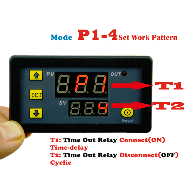 IC DC 12V 20A Digital Display Tidsforsinkelsesrelé Tidsstyringstimer Cyclin