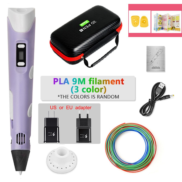 DIY 3D-penn for barn - 3D-utskrift, tegning, PLA-filament, morsom gave til bursdag og jul PLA Filament Purple-9M