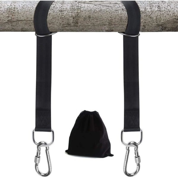Tree swing suspension kit rymmer upp till 30 kg, enkel och snabb att installera på träd med 2 remmar och karbinhake, 2 st