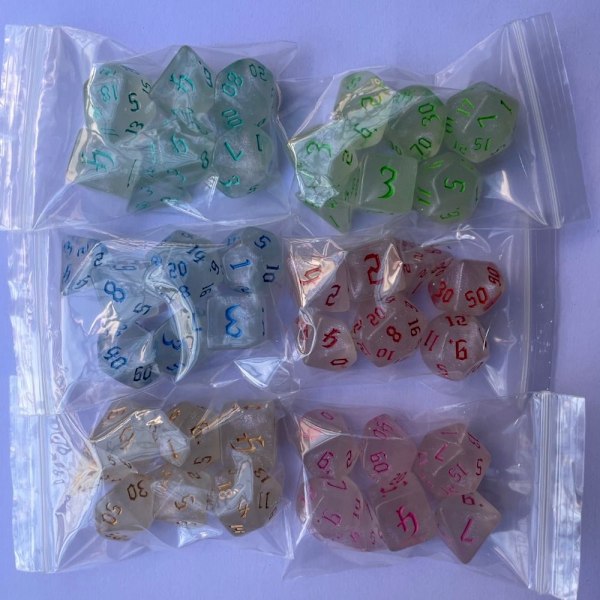 7 st/set DND tärningar polyedriska tärningar 02 02 2 2