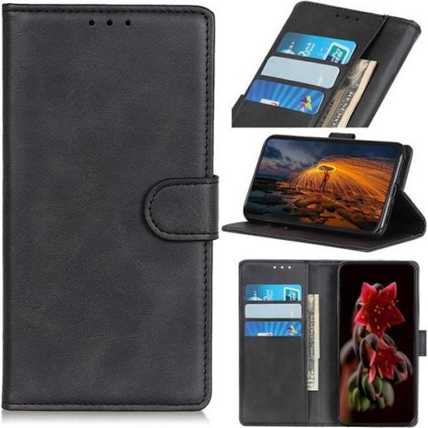 Etui til Samsung Galaxy S21 5G 6.2\" Læder, Sort PU Etui Stand Funktion Multi Kort Slot Stil Mobilpung