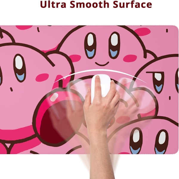 Gaming Mousepad Stor med Syet Kant, Japansk Anime Mousepad til Skrivebord, Udvidet XL Langt Fuldt Skrivebord Mousepad med Anti-Slip Bund, Sød Skrivebordspude