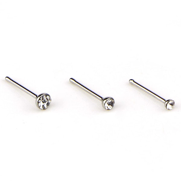 60 st/set Strass Näsring Ben Stud Rostfritt stål White