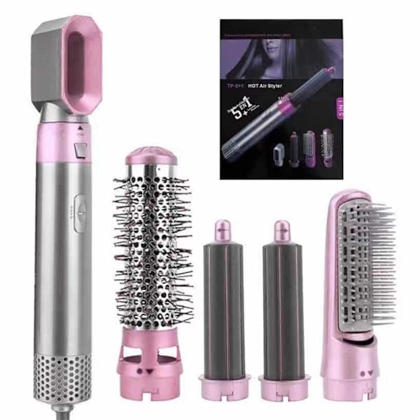 Air Styler - Professionelt Multifunktionelt Hårtørrerværktøj 5-i-1_v PINK