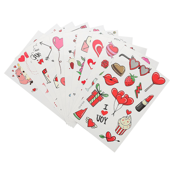 20 Ark Kroppsstickers Alla Hjärtans Dag Falska Kärleksstickers Söta Kärleksstickers för Ansiktet