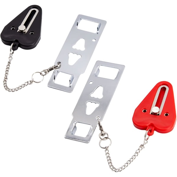 Portabelt dörrlåssäkerhet, används för hemsäkerhet, resedörrlås, sovsal Essential-lås (2 delar)