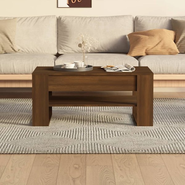 vidaXL Sofabord Brun Eg 102x55x45 cm Konstrueret Træ Brown Brown