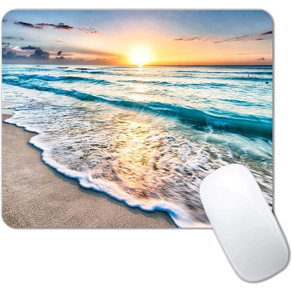 Strand Sunset Musmåtte, Sød Musmåtte, Tilpassede Små Musmåtter med Designs, Bærbar Kontor Anti-Skrid Sikker Gummibund Trådløs Musmåtte til Laptop