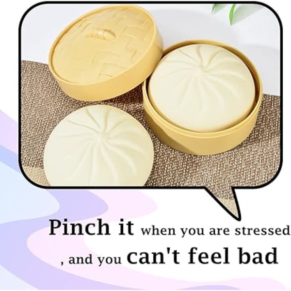 Squeeze Stressbold, Stressaflastende Bold, 2 stk Bun Squishy