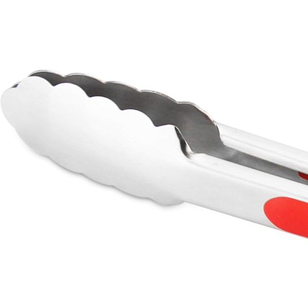 Kjøkken- og grilltang i rustfritt stål, 9\" og 12\" sett med 2 robuste tang med ergonomisk grep, svart