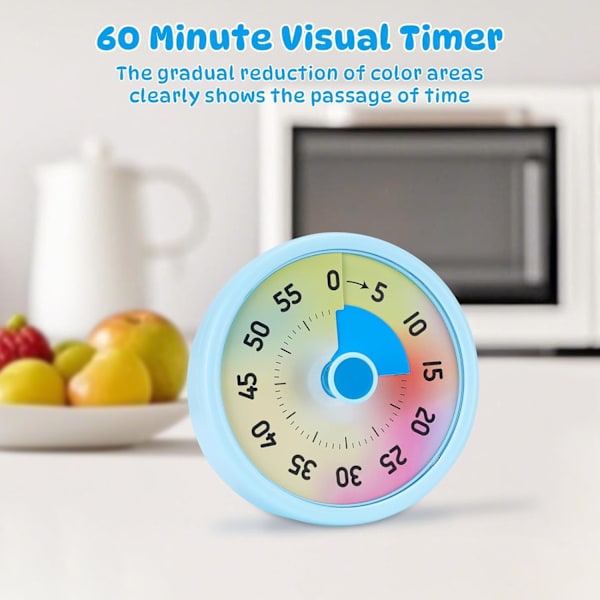 Timer Time Timer - Visuell timer för barn - 60 minuters nedräkningstimer för klassrum - Kontor - Kök - Pomodoro Timer - Matlagnings timer - Tyst...