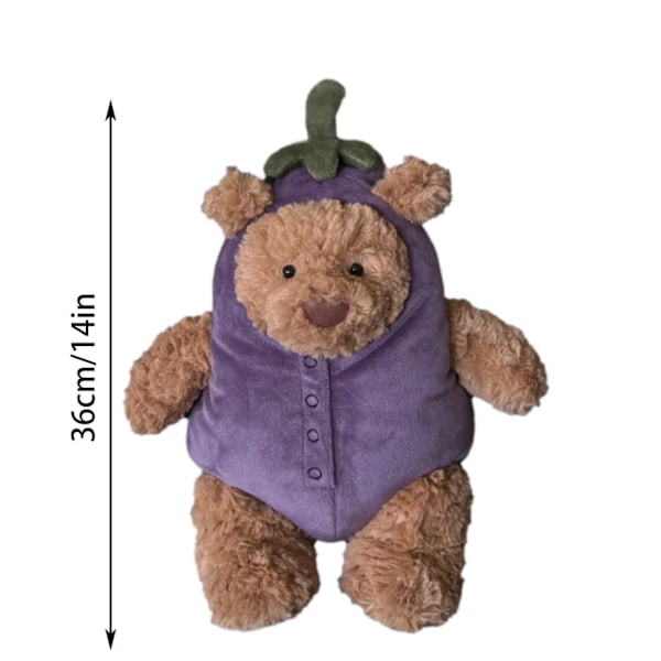 Jellycat Bartholomew Bear Aubergine Blød Udstoppede Krammebamse|35,5 cm |2025 Valentinsdags Gaveidé Sød Plysdukke Udstoppede Legetøj Boligindretning Gaver