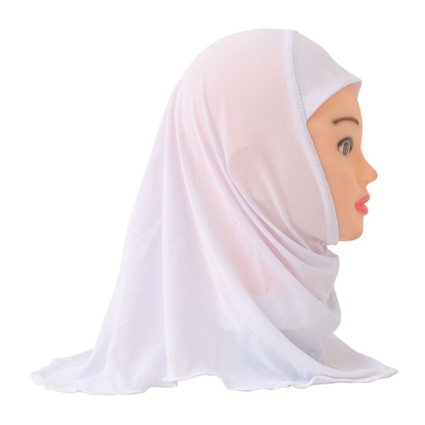 Muslimsk Hijab Islamsk Sjal for Barn HVIT white