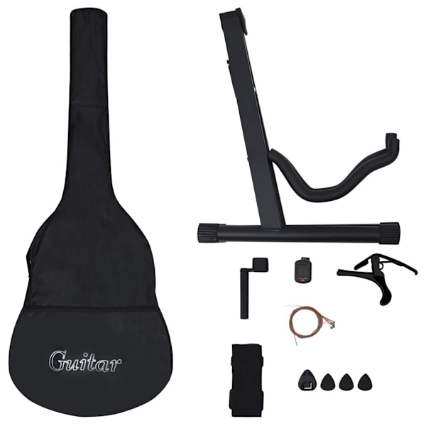 vidaXL Akustisk gitarr, 12 delar, med 6 strängar, western, 38\" Ljusbrun 3650