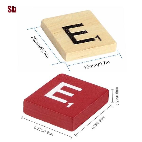 300 st. Träbokstäver för Scrabble - Ersättningsbrickor för spel och hantverk