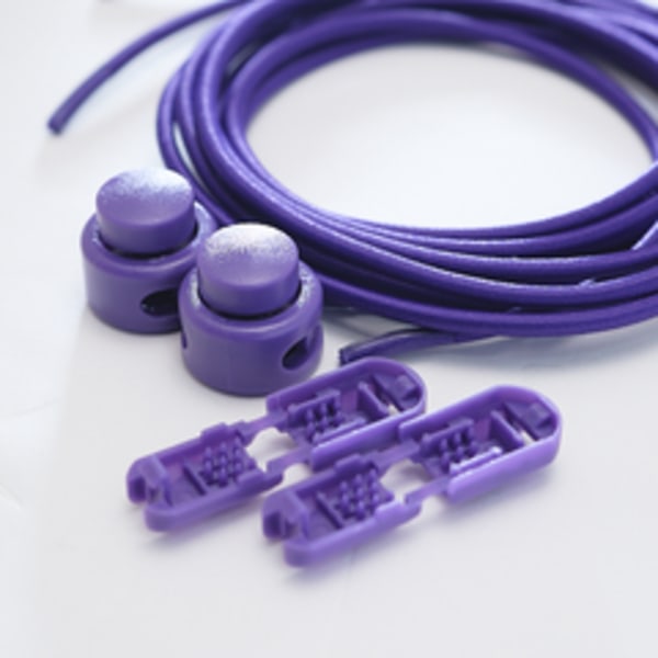 Elastiska skosnören 1 par för vuxna/barn, du behöver inte knyta elastiska låsskosnören (lila) Purple