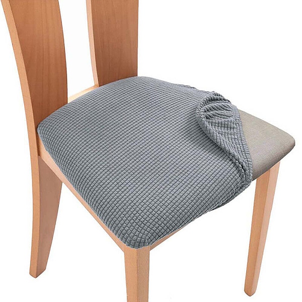 Stretch Stolseter til Spisestue Avtakbar Vaskbar Lys Grå Light gray 1Pack