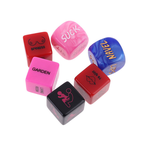 6 st Acrylic Cube Love Dice Sex Position Spel Leksaker Älskare Förspel Rekvisita Vuxen Par Spel Fest Tillbehör