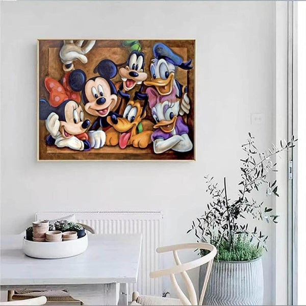 DIY Diamantmaleri Kit, Disney Mickey Mouse og Anders And