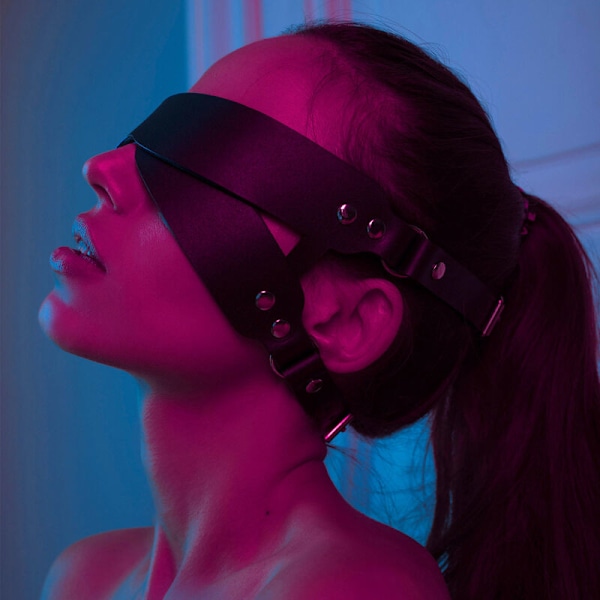 BDSM Øyemaske Sex Bondage Voksenspill Par Lær Harness Maske Brukbare Kostymer For Kvinner Menn Cosplay Leker Ansiktsmasker