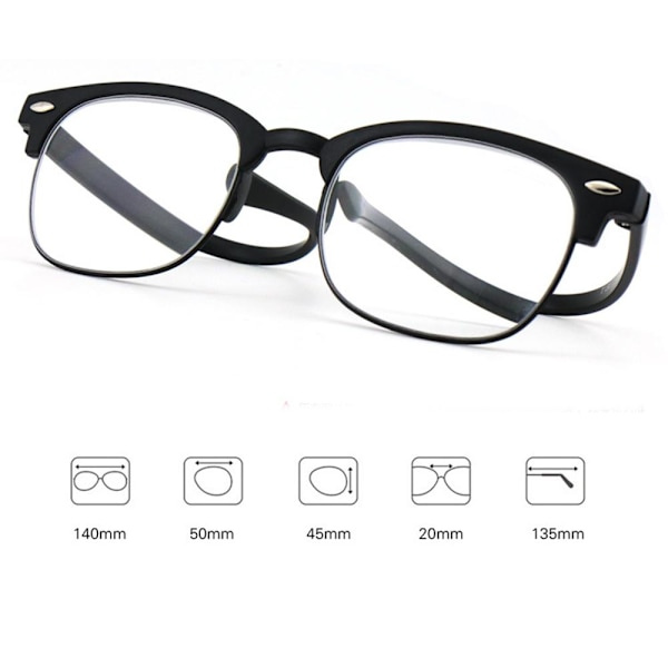 Læsebriller med styrke +1.0-+4.0 Sort Black 3.5