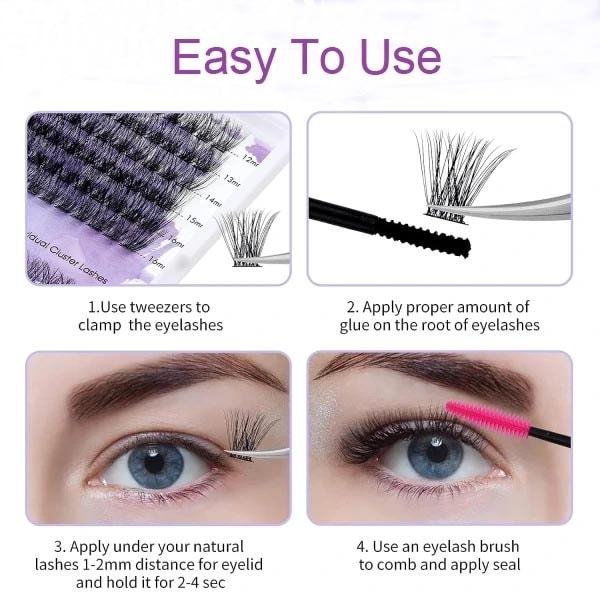 Enstaka lösögonfransar - Set för naturlig volym - 40p Black Black