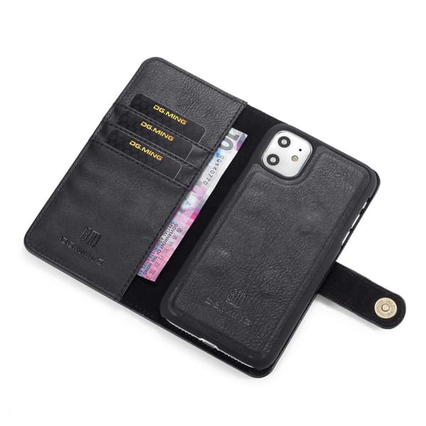 DG.MING 2-i-1 Magnetisk Plånbok iPhone 11 Svart{}YH
