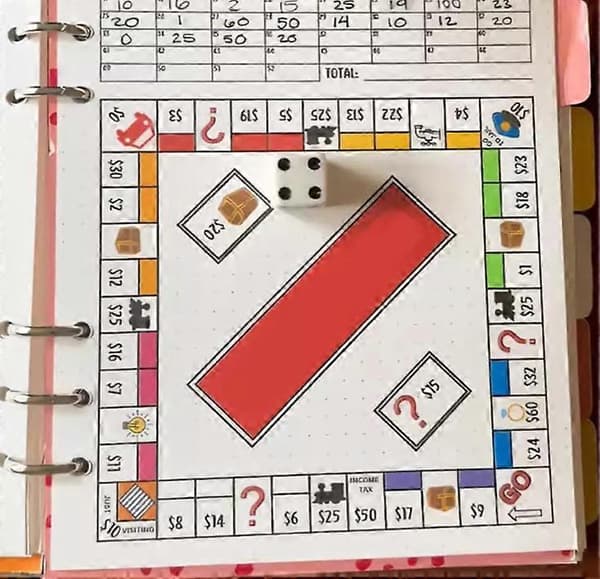 Bullet Dotted Journal Game, Bullet Journaling Game Booklet, for Planner, Saving{yh}