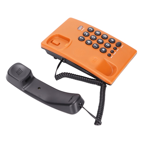 KXT504 Hemtelefon Multifunktionell Batterifri Sladdtelefon med Dubbel Magnetisk Handenhet för Kontor Hotell(Orange )