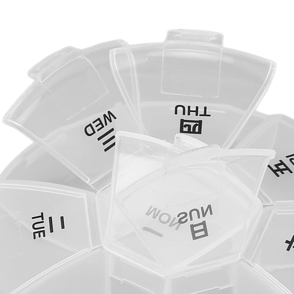 2 st Veckomedicinbox Äldre Anti-Glömska Medicinförpackningsbox Transparent Rund 7 Dagars Pillerfodral för Resor