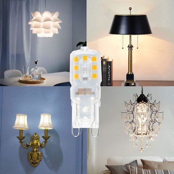 6x G9 LED pære varm hvid 220V LED G9 pærer egnet til