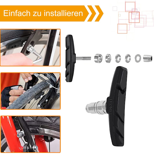 4x polkupyörän jarrupalat Jarrukengät Jarrupalat V-Jarru Shimano Sram Tektro 70mm