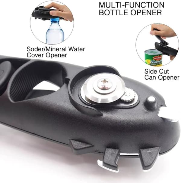 8-i-1 Multifunktionel Magnetisk Dåseåbner Manuel til Køkken Gadgets Sort Ølflaskeåbner Camping Essentials