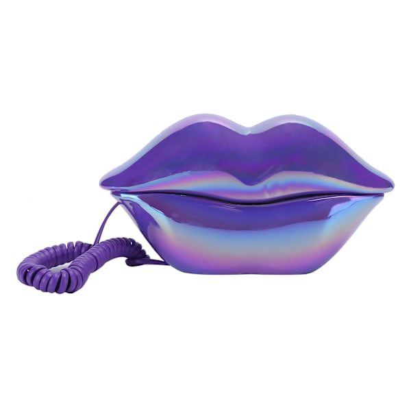 Förkromad Fashionable Funny Lip Telefon WX‑3016 Nummer Lagring US/UK Kablage Förkromad Lila