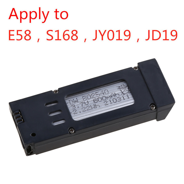 3.7V 600mA 800mA 1200mA 1800mA Litiumbatteri för Eachine E58 S168 JY019 JD19 0.03 1800mA