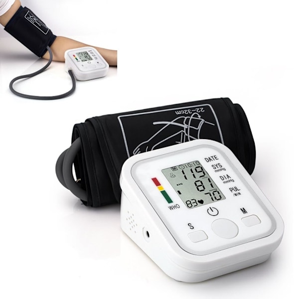 Påskerbjudande! Blodtrycksmätare för överarmen Automatisk Vit Vit Vit White White