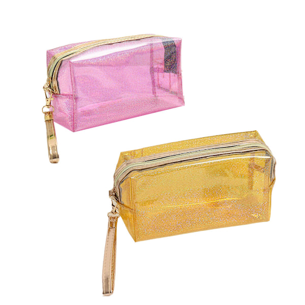 2-piece transparent cosmetic bag, portable toiletry bag