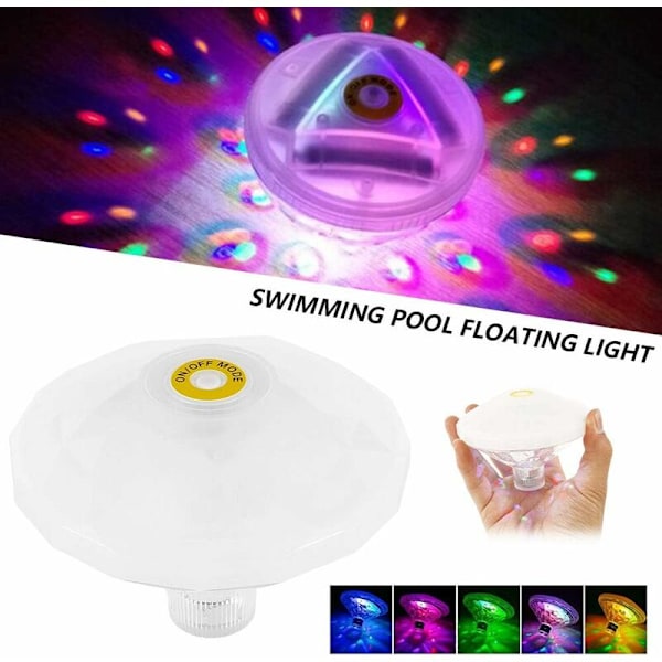 Flytande pool färgglada lampor, Disco badljus, nedsänkbar IP68 LED-lampa med 7 lägen för badrum nedsänkbar pool spa-ljus (1PCS)