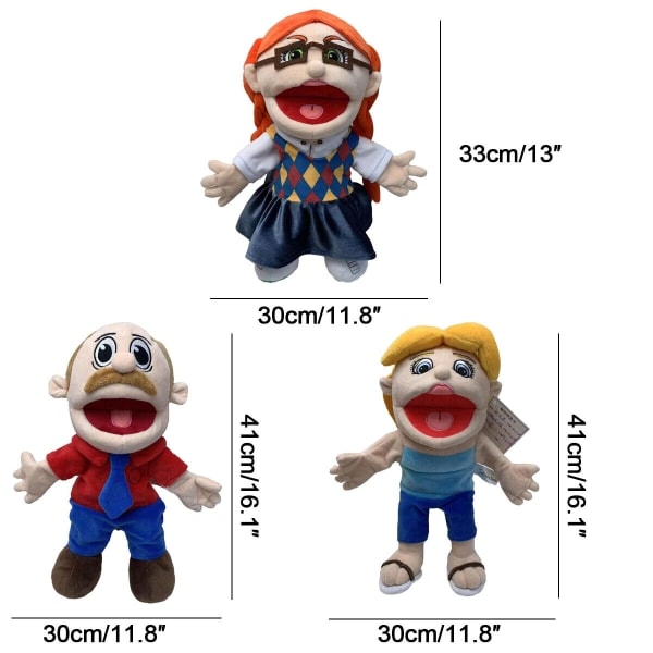41cm Jeffy Mamma och Pappa Docka Hatt Hand Plysch Cosplay Leksak Docka Gåva Unik B B