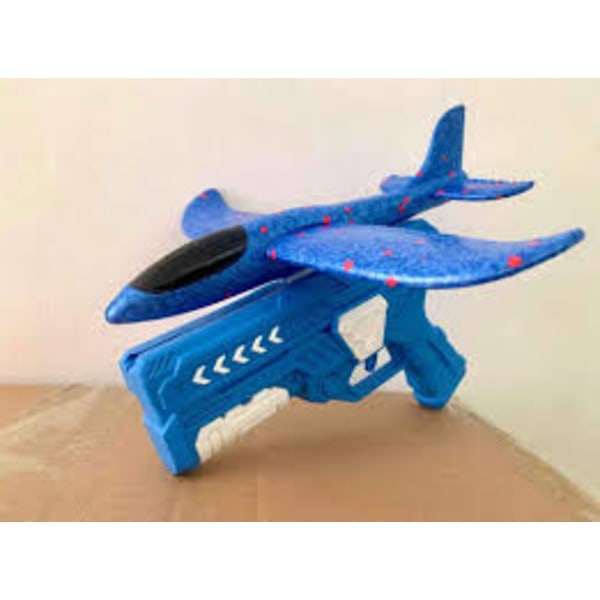 1 stk. Blå Pakke Flyvemaskine Launcher Legetøj Flyvemaskine Skum Glider Katapult, Drenge Piger Fødselsdagsgave (Blå)