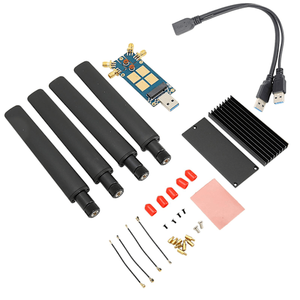 5G-läppärin internet-dongle-laajennuskortti, jossa 4 antennia, alumiiniseos ABS USB3.1 - M.2 Key B -kortti 5G-moduulille