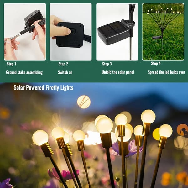 Firefly puutarhavalaisin 2 kpl, 6 LEDiä kummassakin {hw} 500