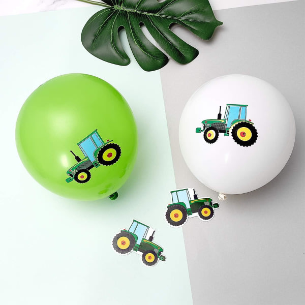 45 delar Grön traktor Födelsedagsballonger Grön konfetti latexballong och 2 rullar guldballongband för gårdstema Birthay Baby Shower Party Decora