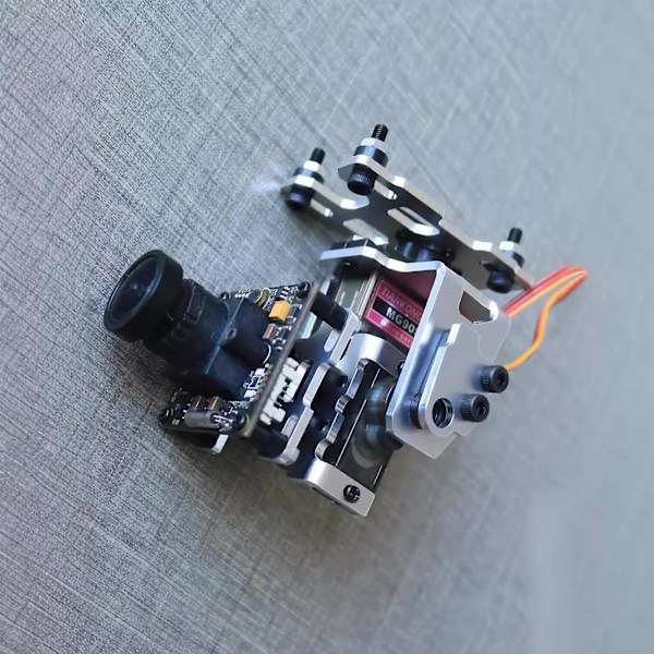 2-axlig Gimbal FPV Gimbal Drone Gimbal med 2 metallservon för flygplanskamera, aluminiumlegering