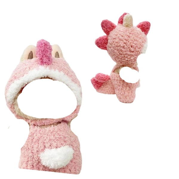 17cm Labubu dukkeklær Labubu dukke onesie klær er søte bare klær uten dukke Dinosaur clothes