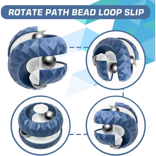 Kuleleker, uendelig kubepuslespill roterende leker, uendelig reversering endring puslespillspill stressavlastende leker, egnet for barn og voksne (1, blå)